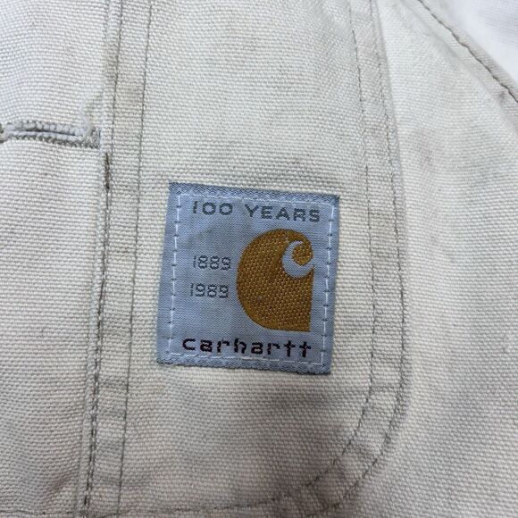 Carhartt Dungarees Adult 46x22 Overalls Double Knee Bib Duck Canvas USA Men - Picture 8 of 11